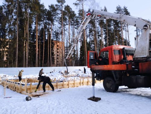 заливка фундамента для блочного дома зимой